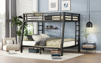 Metal Full Xl Over Queen Bunk Bed For Teens And Adults,Space Saving Noise Reduced No Box Spring Needed, Old Sku W1307S00020 Black Metal