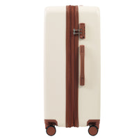 Hardshell Luggage Sets 3 Pcs Contrast Color Suitcase With Spinner Wheels And Tsa Lock 20" 24" 28" Available Brown White Abs