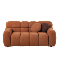 64.98 Length ,35.83" Deepth ,Human Body Structure For Usa People, Marshmallow Sofa,Boucle Sofa ,2 Seater, Light Brown Boucle Light Brown Light Brown Wood Primary Living Space Medium Soft Split Back