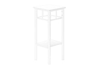 Accent Table, Side, End, Plant Stand, Square, Living Room, Bedroom, White Laminate, White, Contemporary, Modern White Mdf