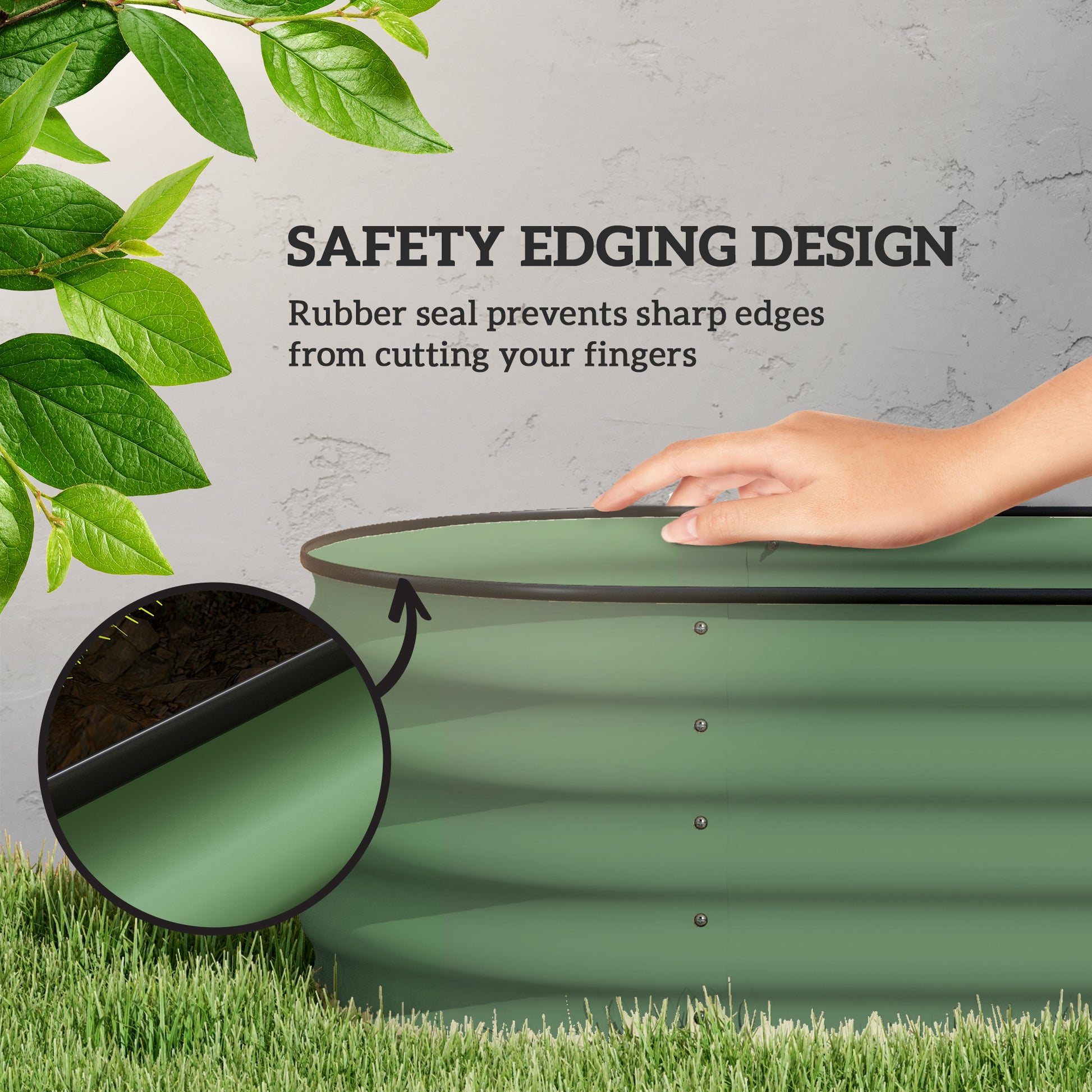 Outsunny 6.5' X 2' X 1.4' Galvanized Raised Garden Bed Kit, Outdoor Metal Elevated Planter Box With Safety Edging, Easy Diy Stock Tank For Growing Flowers, Herbs & Vegetables, Green Green Steel