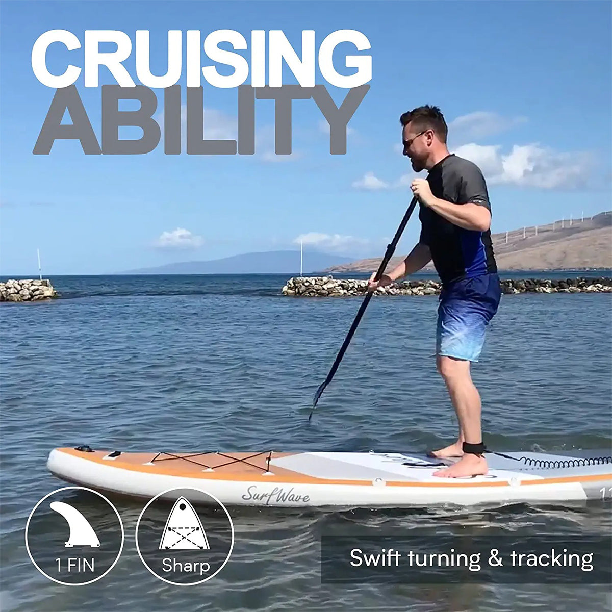 Inflatable Stand Up Paddle Board 11'X34"X6" With Accessories Water Sports Dark Grey Anti Slip Garden & Outdoor American Design,Beach Multifunctional Pvc