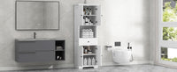 Tall Bathroom Cabinet With Four Doors, Large Storage Space Open Shelve, Upper Storage Cabinet, White White Mdf