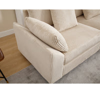 Arrival Oversized Modular Sectional Sofa, Convertible Sectional Sofa, Corduroy For Living Room, Beige Beige Fabric 5 Seat