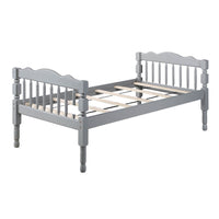 Grey Twin Over Twin Bunk Bed With Built In Ladder Grey Wood