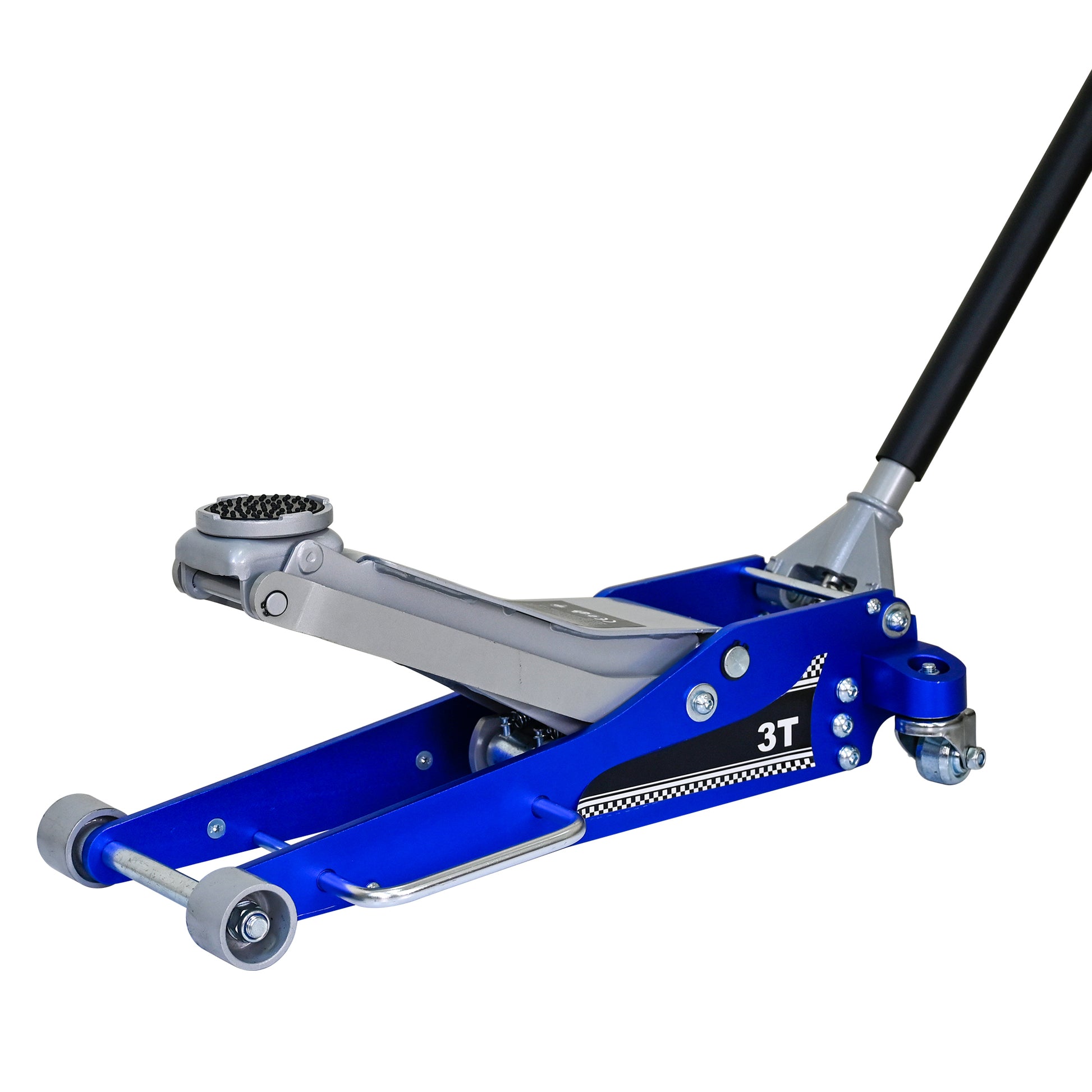 3T Aluminum Iron Horizontal Jack Blue Steel