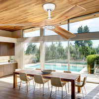 52" Ceiling Fan With Remote Control No Lights,Modern Reversible Dc Motor Indoor 3 Blades Ceiling Fans For Patio Bedroom Living Room Matte White Matte White American Design,Classic,Vintage Wood Metal