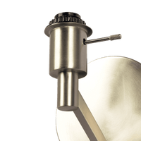 Nebula Brushed Nickel Base Wall Lamp With Rotary Switch White Fabric Shade Brushed Nickel,Silver,White Fabric,Metal