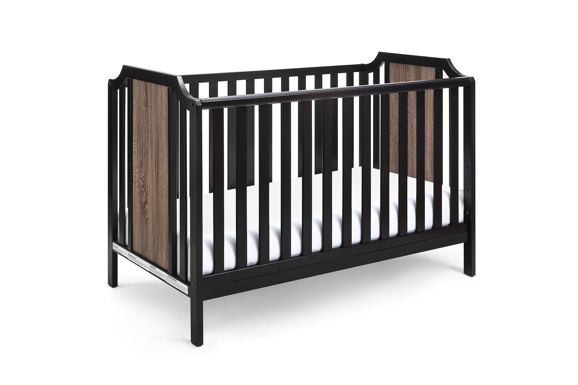 Brees Island 3 In 1 Convertible Crib Black Brownstone Black Brown Wood