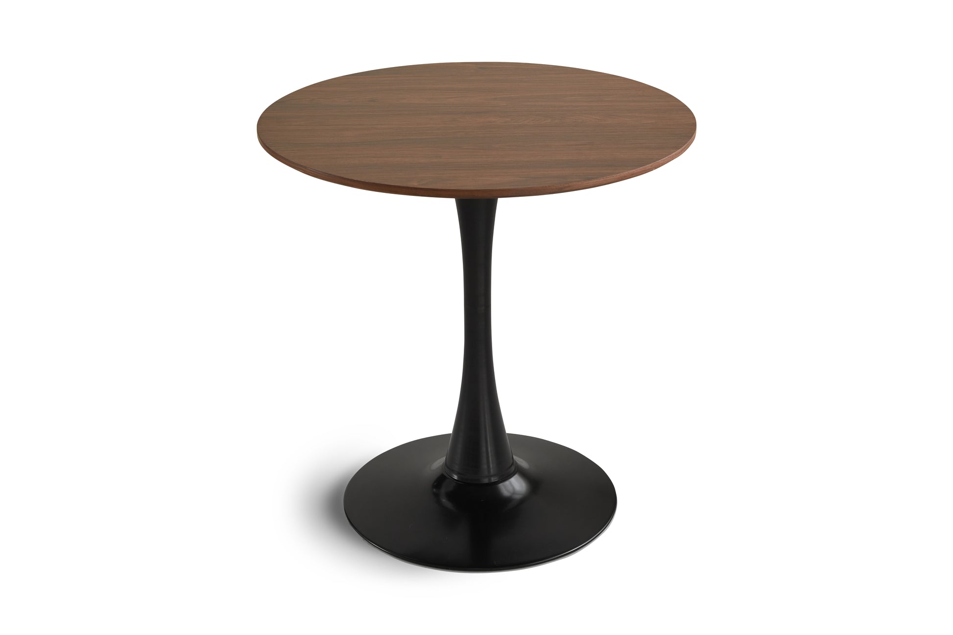 31.5 "Round Dining Table For 2 4 People With Walnut Top, Mid Century Walnut Tulip Kitchen Table, Pedestal Table For Small Home Office Living Room Walnut Fiberboard