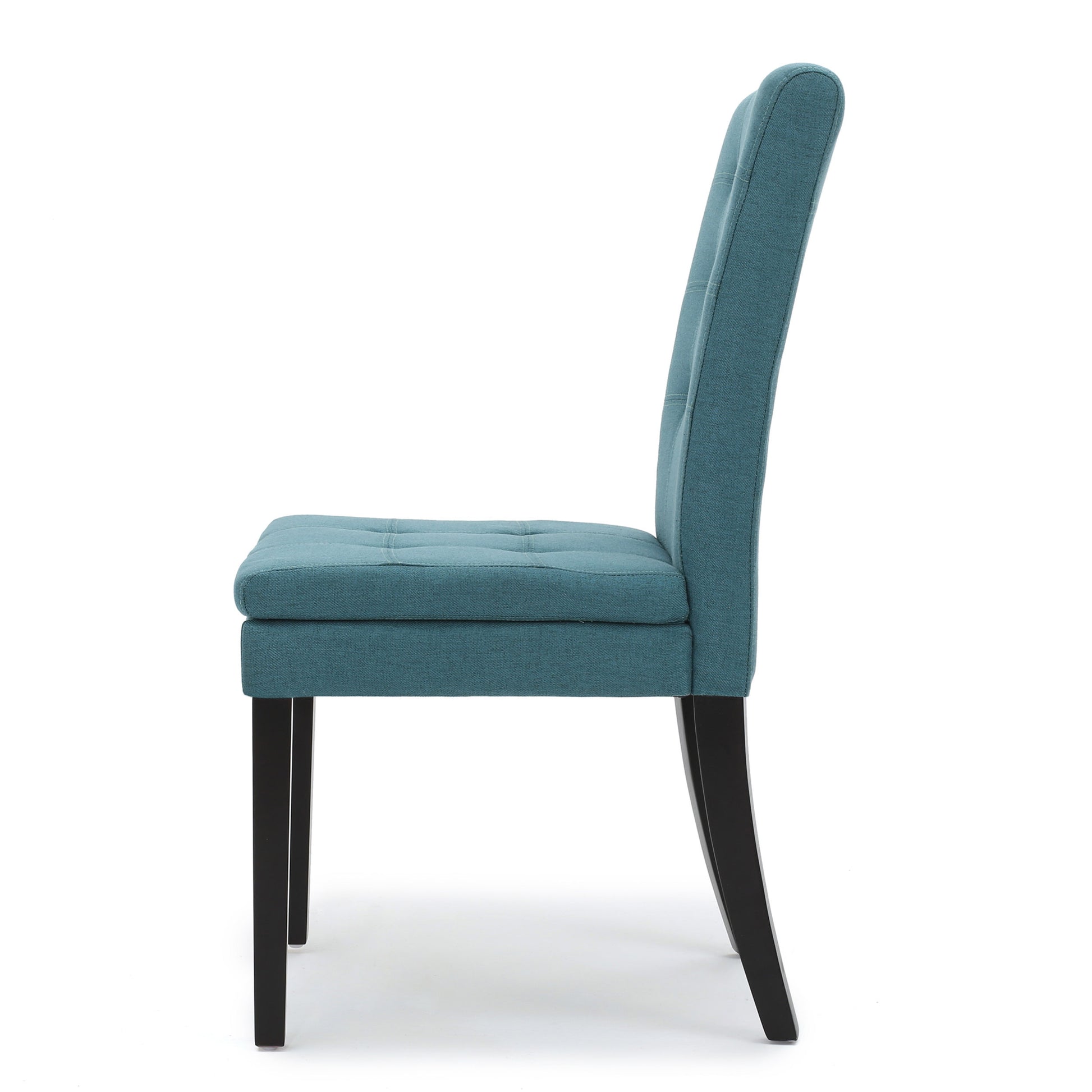 Dining Chair Aqua Blue Wood Fabric