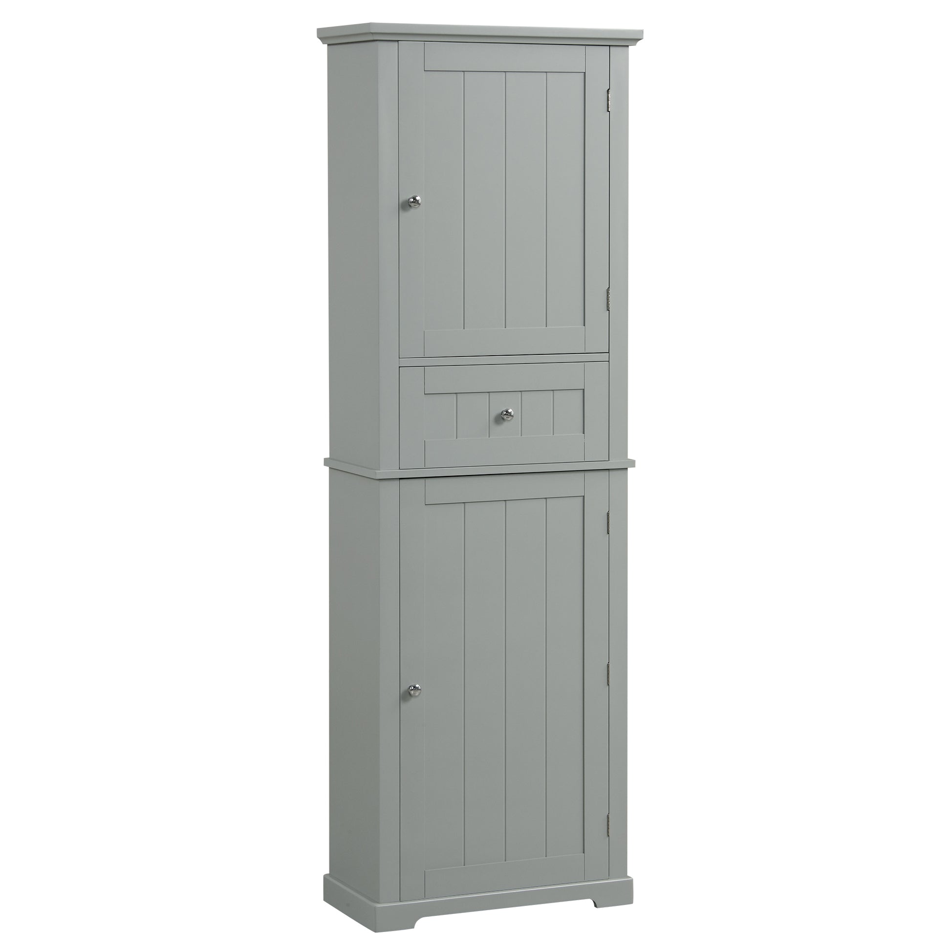 Tall Bathroom Storage Cabinet, Freestanding Storage Cabinet With Drawer And Adjustable Shelf, Mdf Board With Painted Finish, Grey Grey Mdf