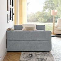 Daybed With Trundle Upholstered Tufted Sofa Bed, With Two Drawers, Queen Size, Boucle Fabric, Grey 88"X65.5"X29.5" Grey Boucle