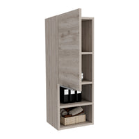 Milwaukee Medicine Cabinet, Two Shelves, Single Door Cabinet, Two Interior Shelves Beige 1 4 Bathroom Wall Mounted Modern Mdf Engineered Wood