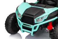 24 Volt Ride On Toys With Remote, Metal Frame Electric Powered Off Road Utv With 2 Xl Seater, 4X200W 5Mph Max, 4Wd 2Wd Switchable, 3 Speeds, Bluetooth, Storage,Green Green Abs