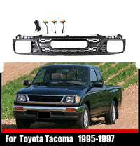 Front Grille For 1995 1997 Toyota Tacoma Trd Pro Grille W Letters And Lights Matte Black Abs Abs