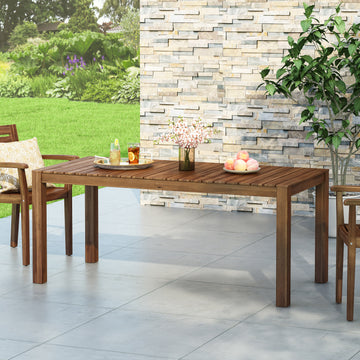 Nola Dining Table Dark Brown Wood