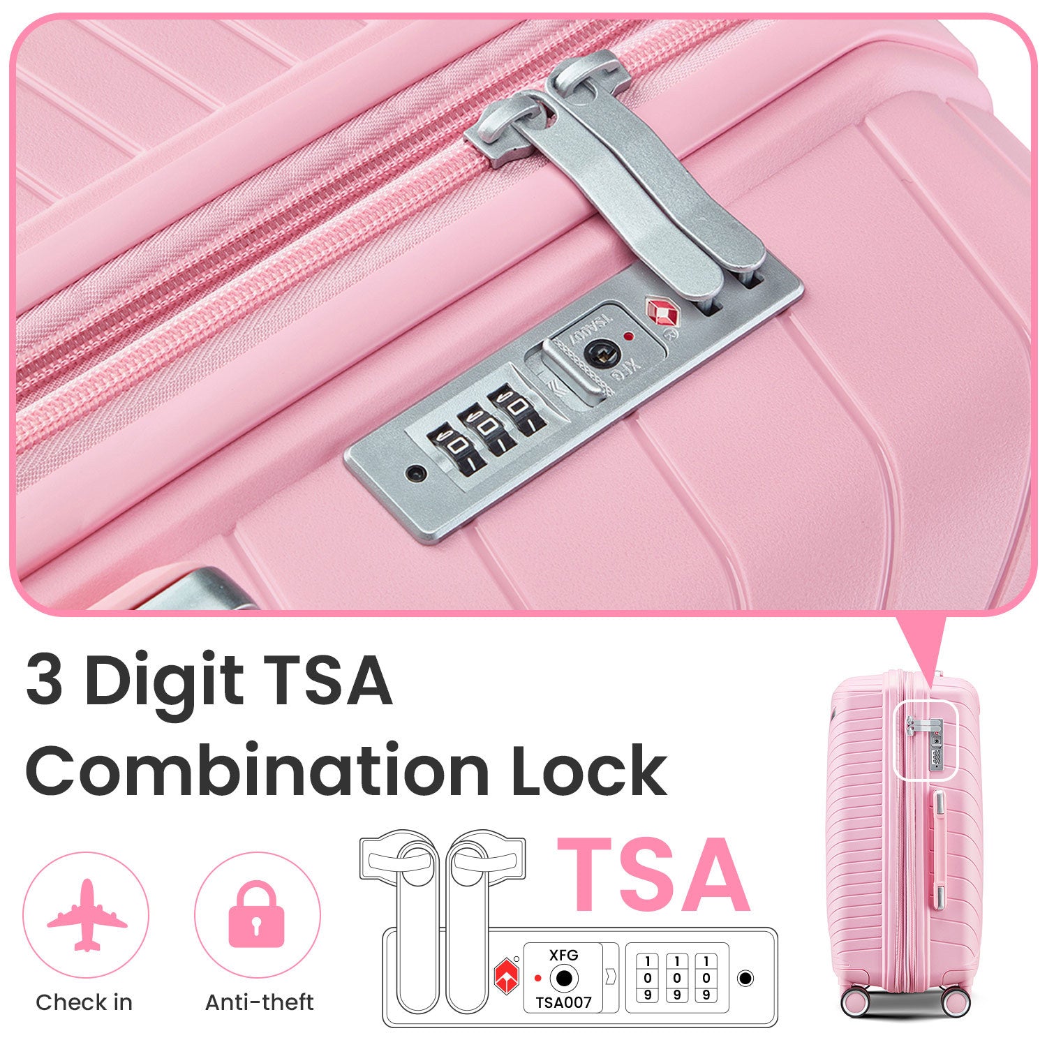 Luggage Sets 4 Piece 14 20 24 28 , Expandable Lightweight Suitcase With 4 Double 360 Degrees Mute Spinner Wheels Pp Materials Durable Tsa Lock Travel Luggage Pink Polypropylene