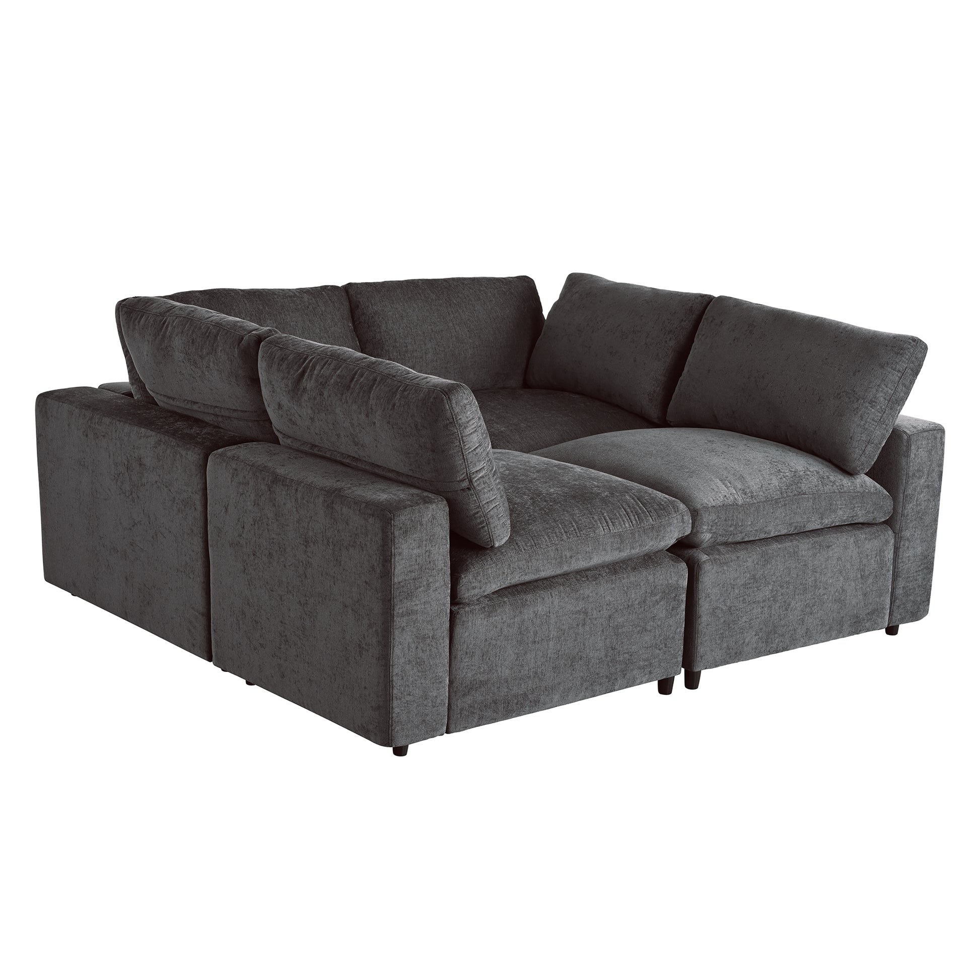 Upholstered Modular Sofa With With Storage Space, Usb Charge Ports,Wireless Charging And Built In Bluetooth Speaker In Arm,Sectional Sofa For Living Room Apartment. Old Sku:Wy000317Aae Gray