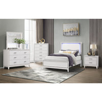 Almera Glitter White Queen Bed White Rubber Wood