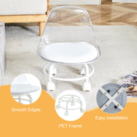 The Small And Cute White Chair With Silky Pulleys Can Move Freely, Which Is Suitable For Use In Various Scenes, And Is A Good Choice For Fashion Style. White Pet