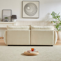 3 Seater 3 Seater Combo Sofa Modern Living Room Sofa, Linen Fabric Sofa, Wooden Frame With 4 Pillows, Apartment Sofa Furniture Beige Chenille Wood Primary Living Space Pine Foam Fabric 6 Seat