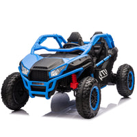 24V Two Seater Kids Ride On Utv W Parents Control,20In Seat Width,400W Super High Power,Four Wheel Suspension,Bluetooth,Mp3,Usb,Led Light,Horn,Rear Storage Space,Speeds 3.73 4.97Mph For Kids Aged 3 . Blue 100 149 Lbs Polypropylene