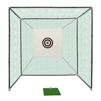 10X10X10Ft Golf Practice Net Cage W Metal Frame Hitting Net Kit Indoor Outdoor Balls Sports Black Metal