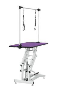 42.5Inch Hydraulic Pet Grooming Table With "H" Arm Purple White Purple Mdf Steel
