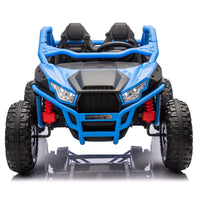 24V Two Seater Kids Ride On Utv W Parents Control,20In Seat Width,400W Super High Power,Four Wheel Suspension,Bluetooth,Mp3,Usb,Led Light,Horn,Rear Storage Space,Speeds 3.73 4.97Mph For Kids Aged 3 . Blue 100 149 Lbs Polypropylene