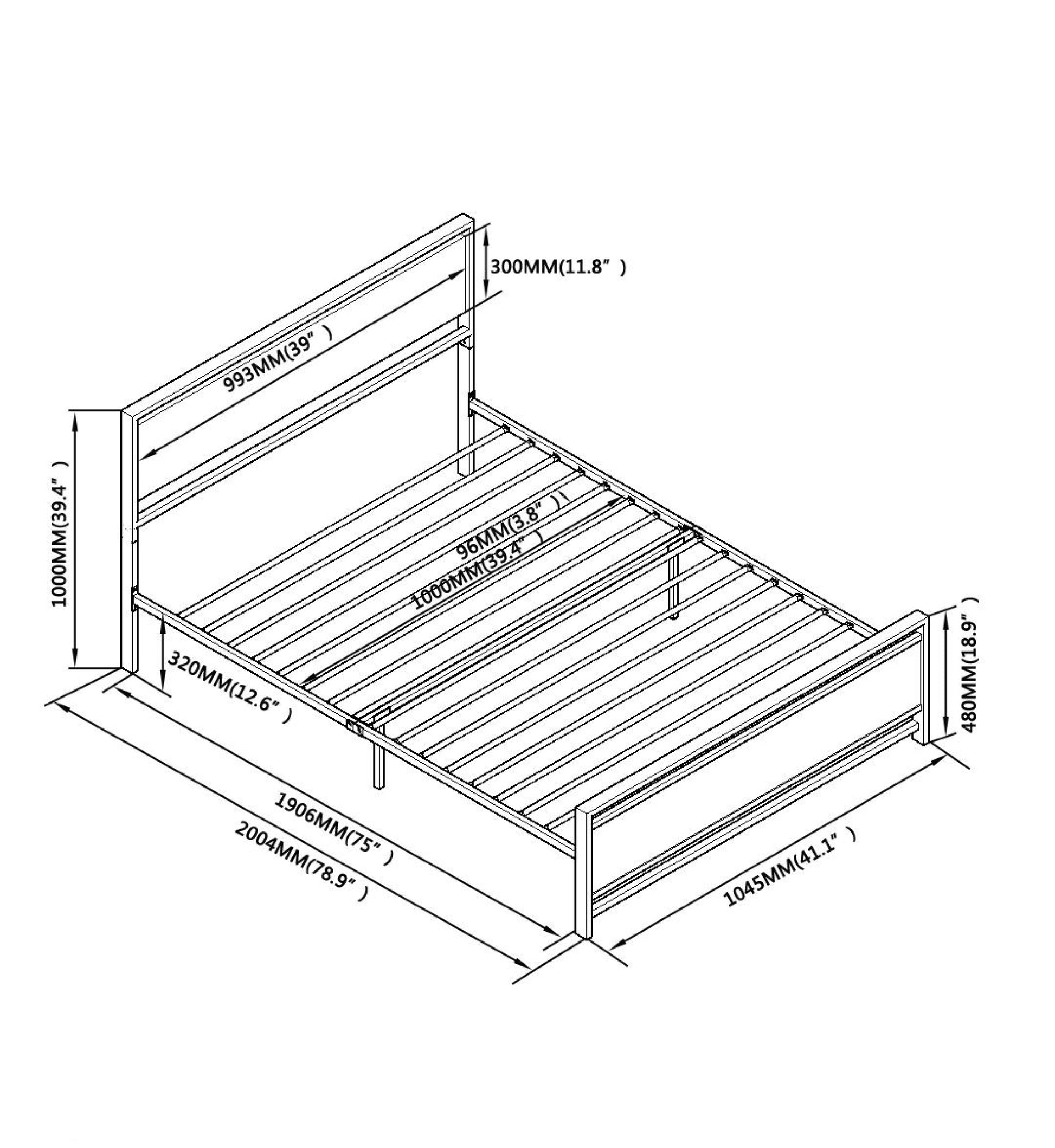 Twin Size Metal Bed Sturdy System Metal Bed Frame,Modern Style And Comfort To Any Bedroom,Black Twin Black Metal