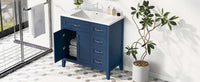 36" Bathroom Vanity With Sink Combo, Blue Bathroom Cabinet With Drawers, Solid Frame And Mdf Board Old Sku:Jl000007Aac Blue Solid Wood Mdf