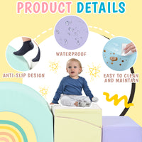 5 Piece Kids Climbing Toys For Toddlers, Foam Climbing Blocks For Babies, Kids Crawling And Climbing Indoor Active Play Structure Colorful Under 50 Lbs Cute Foam 1 To 2 Years Pu Indoor