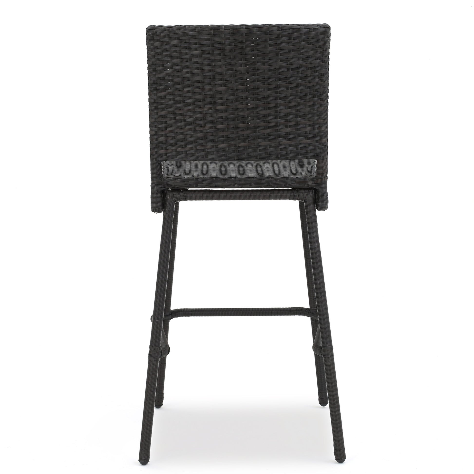 Outdoors Dark Brown Wicker Barstools Set Of 2 Dark Brown Garden & Outdoor Wicker