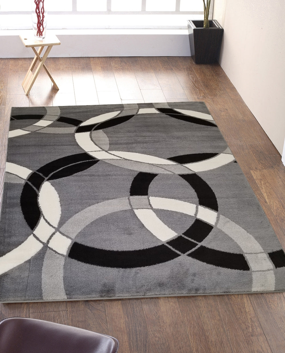 Jersey Area Rugs, Carpets For Livingroom, 5X7 Area Rugs ,1798 Black Grey Rectangle 5&7 Black Grey Contemporary Abstract Polypropylene