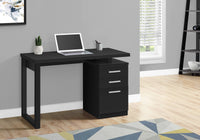 Computer Desk, Home Office, Laptop, Left, Right Set Up, Storage Drawers, 48"L, Work, Black Laminate, Contemporary, Modern Black Particle Board