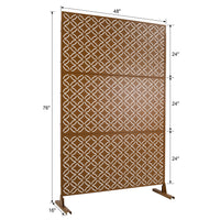 Outdoor & Indoor Privacy Screen Metal Privacy Screen 76" H 48" W, Freestanding Decorative Privacy Screen For Deck Balcony Patio, Privacy Fence Panels For Outside Lawn Garden Ps107 Brown Brown Steel