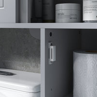 Kleankin Over The Toilet Storage Cabinet W Adjustable Shelves, Toilet Rack Gray Mdf