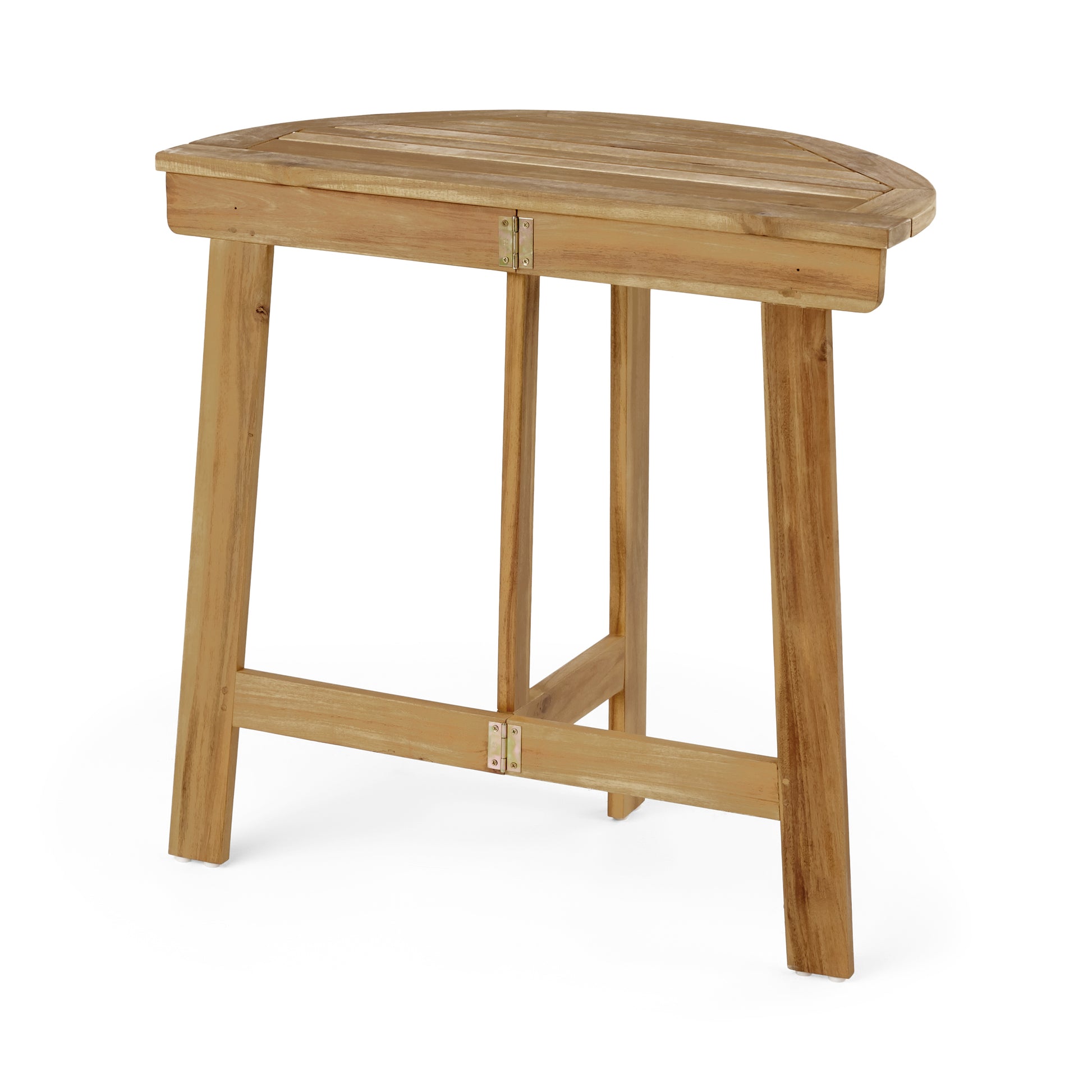 Westmont Half Round Bistro Table, Natural Natural Acacia Wood