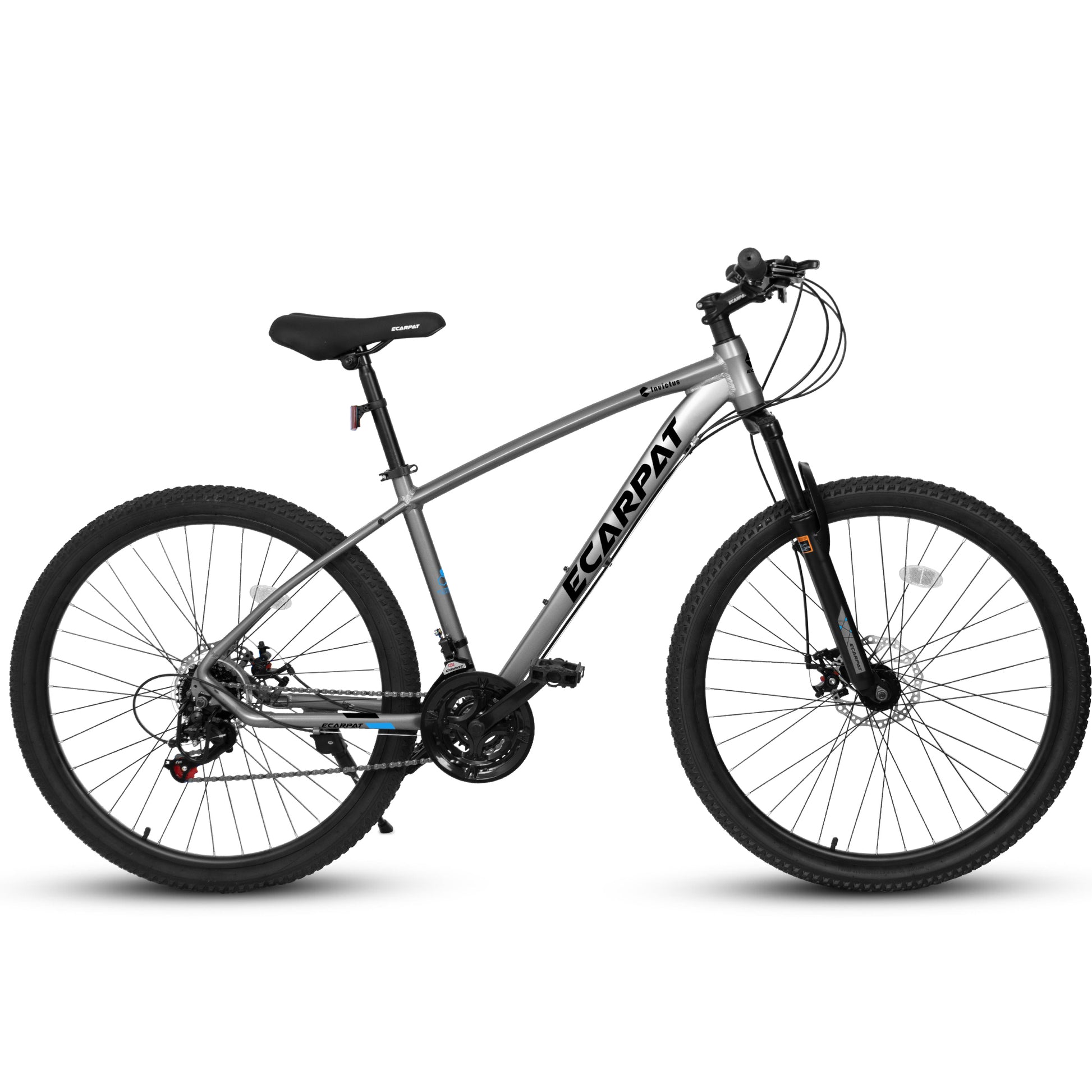 A2757 27 Inch Mountain Bike 21 Speed, Suspension Fork, Aluminum Frame Disc Brake, Mountain Biking For Both Men And Women. Grey American Design Aluminium