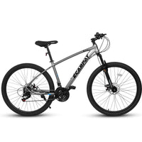 A2757 27 Inch Mountain Bike 21 Speed, Suspension Fork, Aluminum Frame Disc Brake, Mountain Biking For Both Men And Women. Grey American Design Aluminium