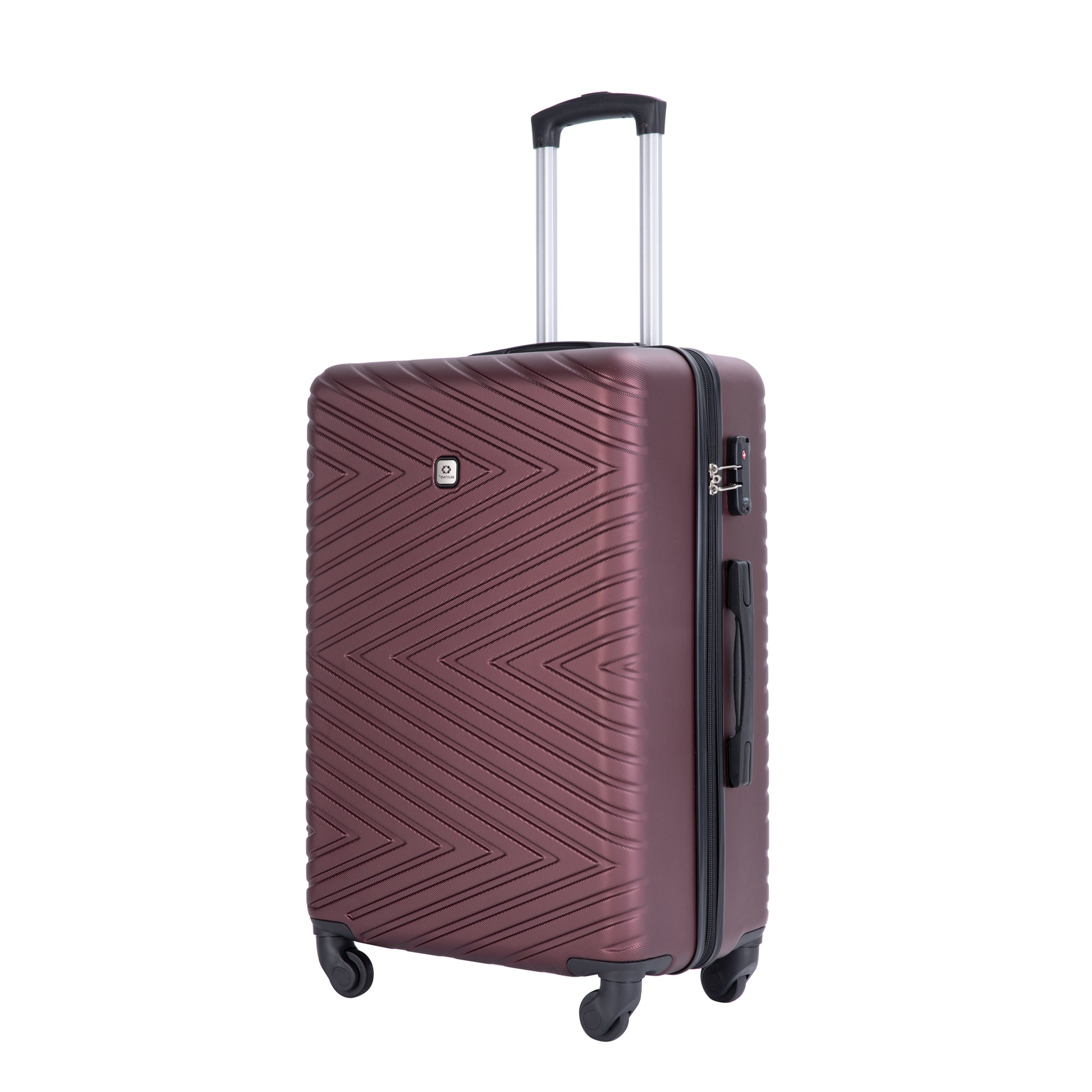 Luggage 4 Piece Abs Lightweight Suitcase With Rotating Wheels, 24 Inch And 28 Inch With Tsa Lock, 16 20 24 28 Wine Red Wine Red Abs