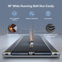 Walking Pad, Treadmill Under Desk With Wide Belt 2.5Hp Portable Walking Treadmill Under Desk For Home And Office, Installation Free Standing Desk Treadmill With Remote Control Silver Steel