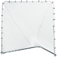 Soozier 6' X 6' Folding Lacrosse Goal, Backyard Lacrosse Net With Steel Frame, Soccer & Lacrosse Training Equipment For Kids, Youth, Adults White Steel