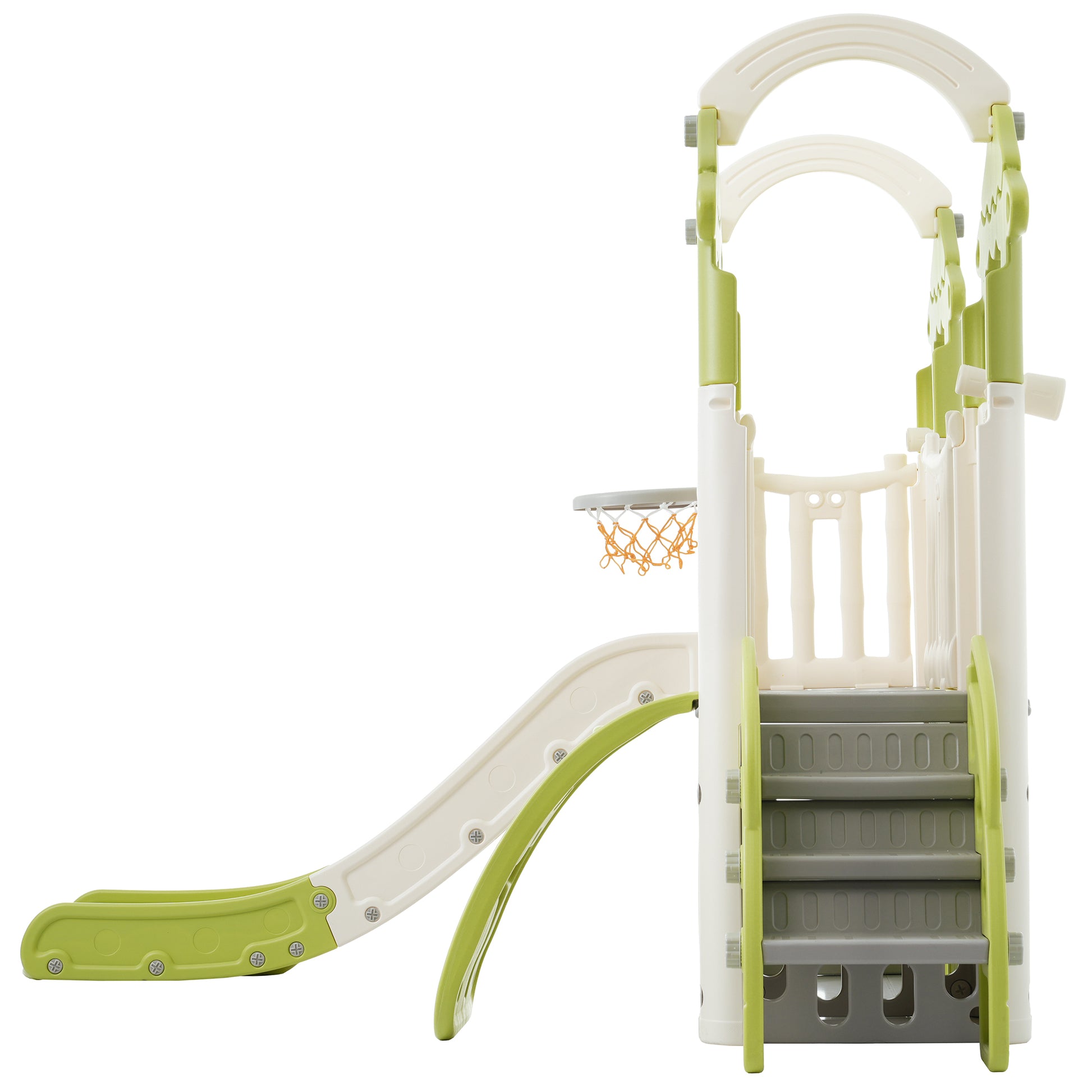8 1 Toddler Climber And Slide Set,Kids Slide For Toddlers Age 1 , Kids Playground Climber Freestanding Slide Playset With Basketball Hoop, Play Combination For Babies,Indoor& Outdoor Green 150 199 Lbs Cute 1 To 2 Years Hdpe Indoor & Outdoor Use