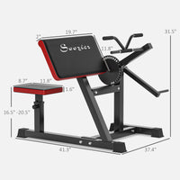 Soozier 2 In 1 Bicep Preacher Curl Bench With Adjustable Seat And Elbow Cushion, Plate Loaded Bicep Curl Machine & Tricep Extension Machine For Home Gym Workout Black Steel