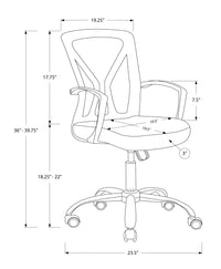 Office Chair, Adjustable Height, Swivel, Ergonomic, Armrests, Computer Desk, Work, White Mesh, Chrome Metal, Contemporary, Modern White Foam Polyester