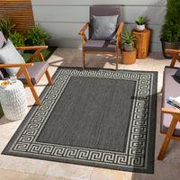 Sunshine Gc Har2002 Anthracite 7 Ft. 10 In. X 10 Ft. 3 In. Indoor Outdoor Area Rug Anthracite Polyester Polypropylene