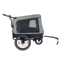 Outdoor Heavy Duty Foldable Utility Pet Stroller Dog Carriers Bicycle Trailer Black Gray Fabric Steel