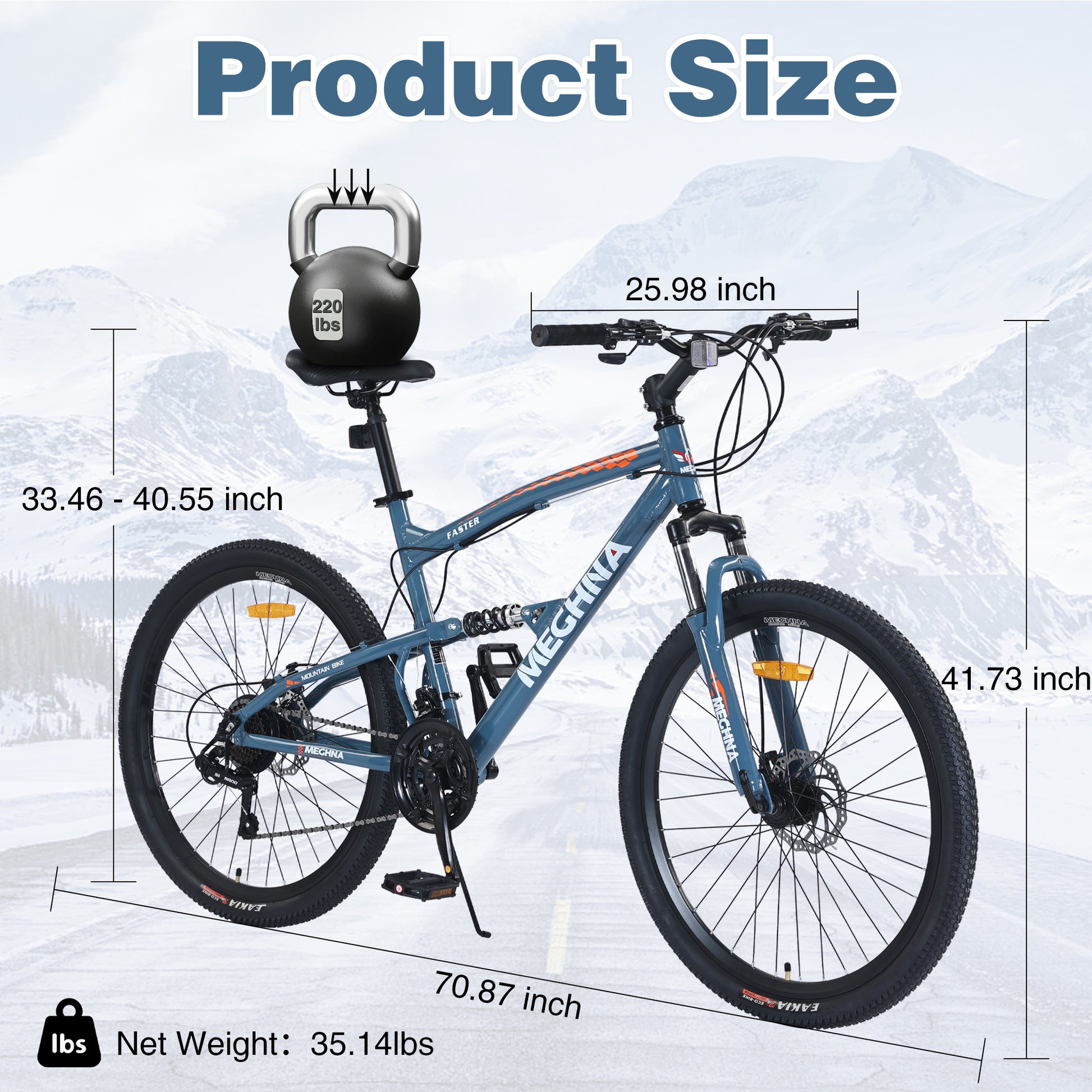 26 Inch Mountain Bike 21 Speed Dual Suspension Aluminum Alloy Frame For Men And Women'S Bike Cycling Blue Garden & Outdoor Aluminium Alloy